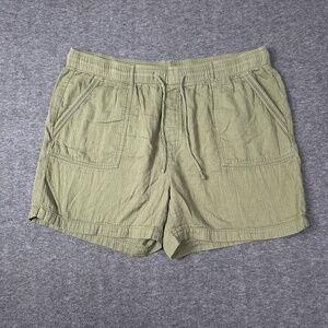 Old Navy Textured Twill Shorts Women's XL Green Elastic Waist Pull‎ On Casual
